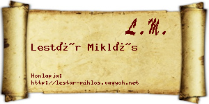 Lestár Miklós névjegykártya