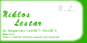 miklos lestar business card